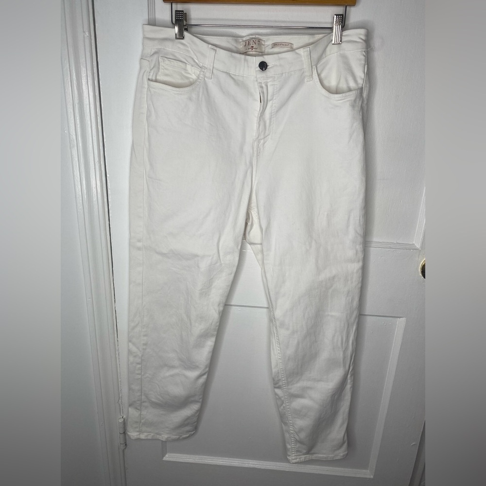 JEN7 for All Mankind White Denim Ankle Straight Jeans Pictured AS-IS